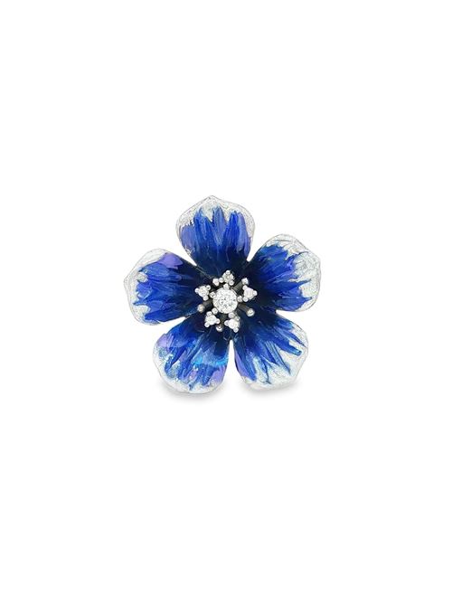 Plumeria crystal blue ring GOCCIAZZURRA JEWELS | ANPLUMERIARODIO BLU